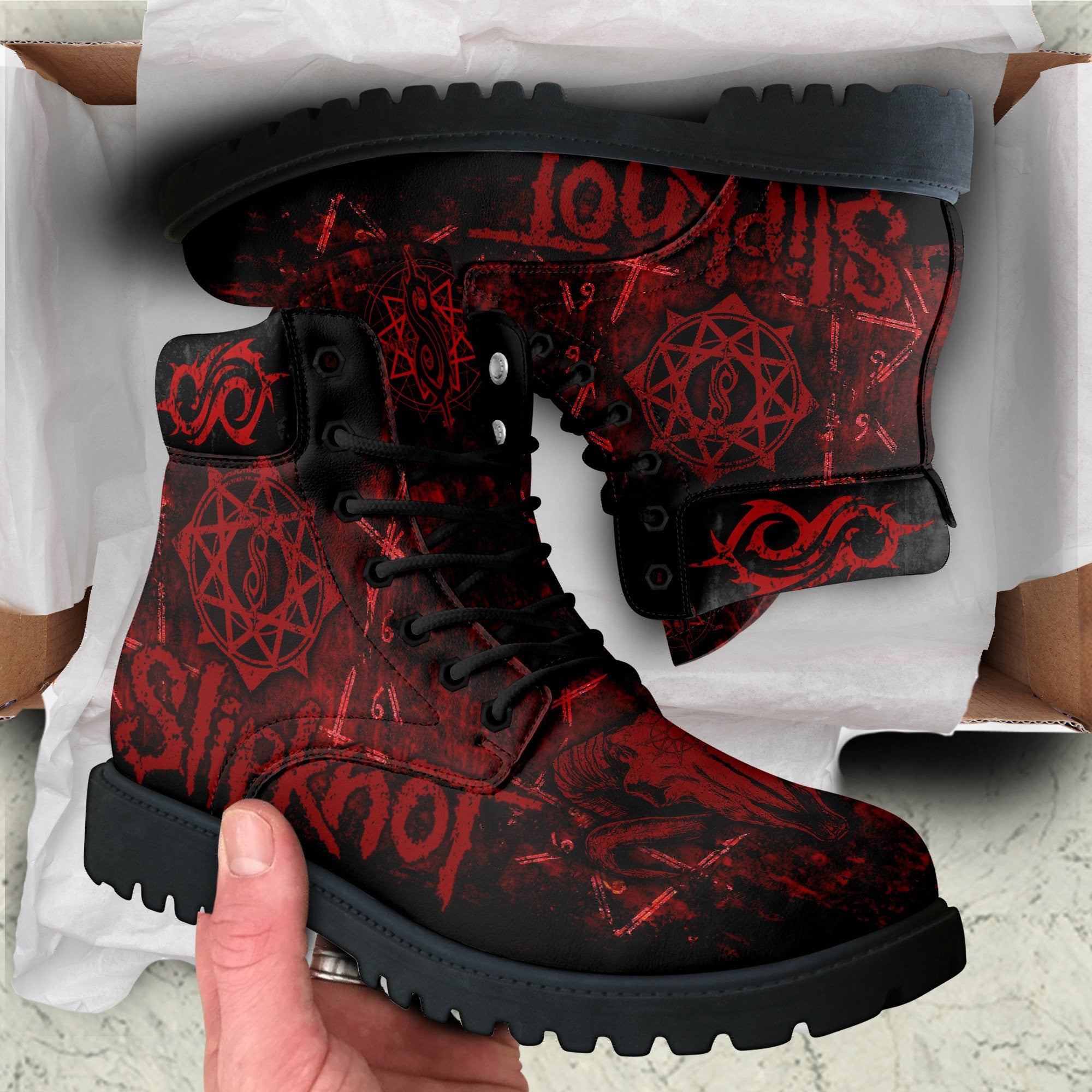 Ideafootwear Slipknot AJ1 High Sneakers Shoes For Men And Women 8