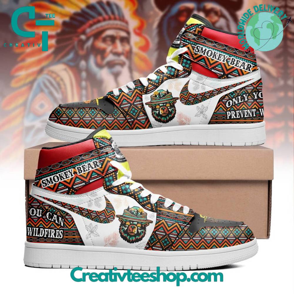 Ideafootwear Smokey Bear Only You Can Prevent Wildfires AJ1 High Sneakers Shoes For Men And Women 1