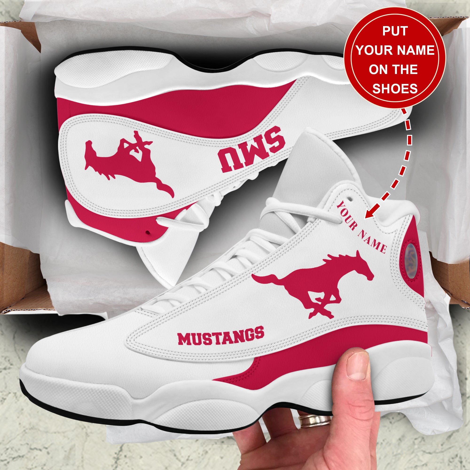 Ideafootwear SMU Mustangs AJ13 Sneakers Shoes For Men And Women 1