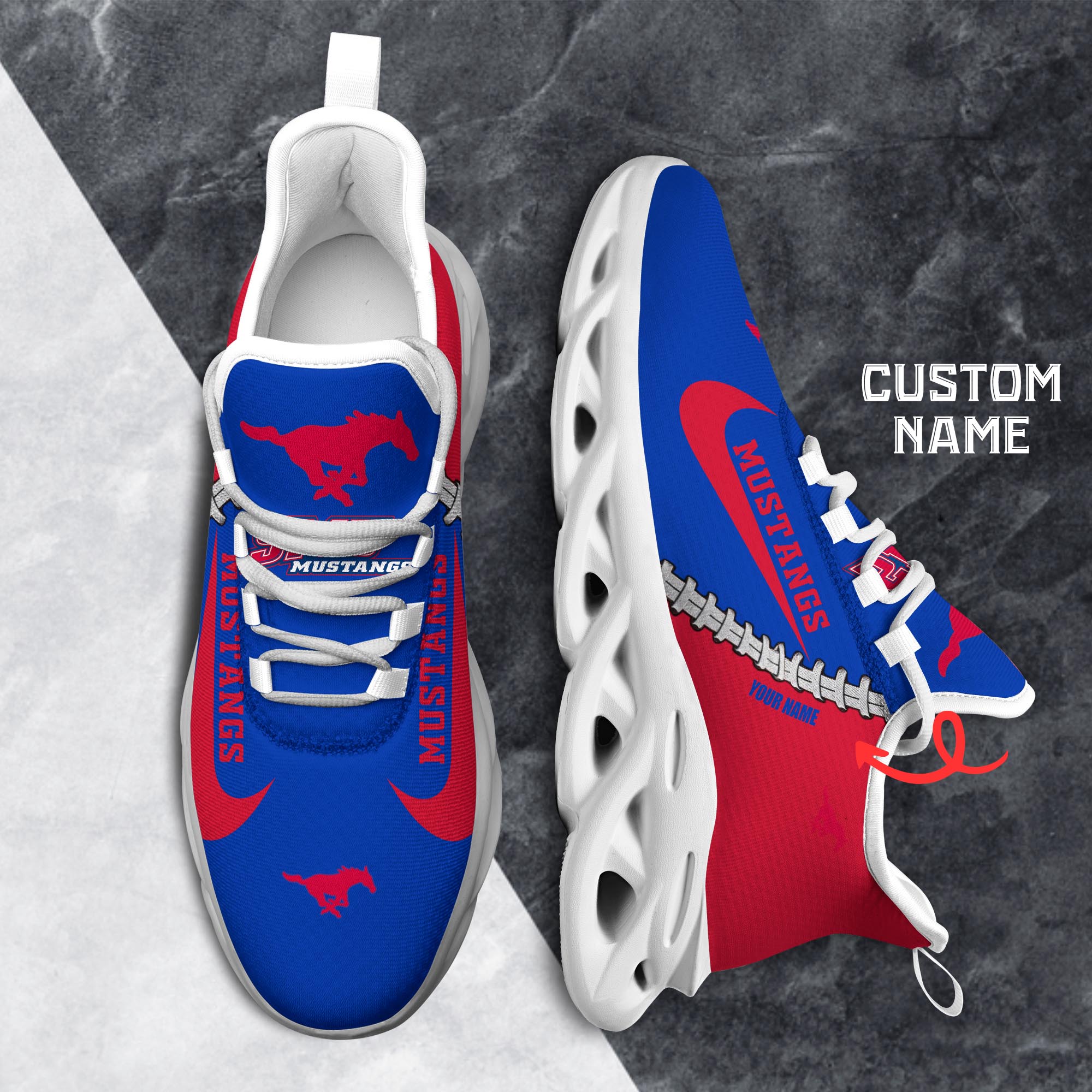 Ideafootwear SMU Mustangs Max Soul Shoes Sneakers For Men And Women 1