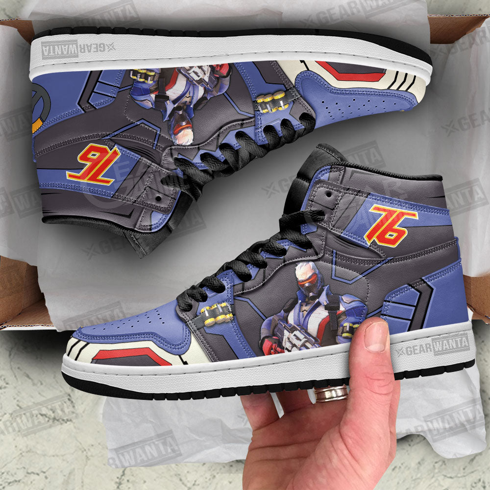 Ideafootwear Soldier 76 Overwatch AJ1 High Sneakers Shoes For Men And Women 1