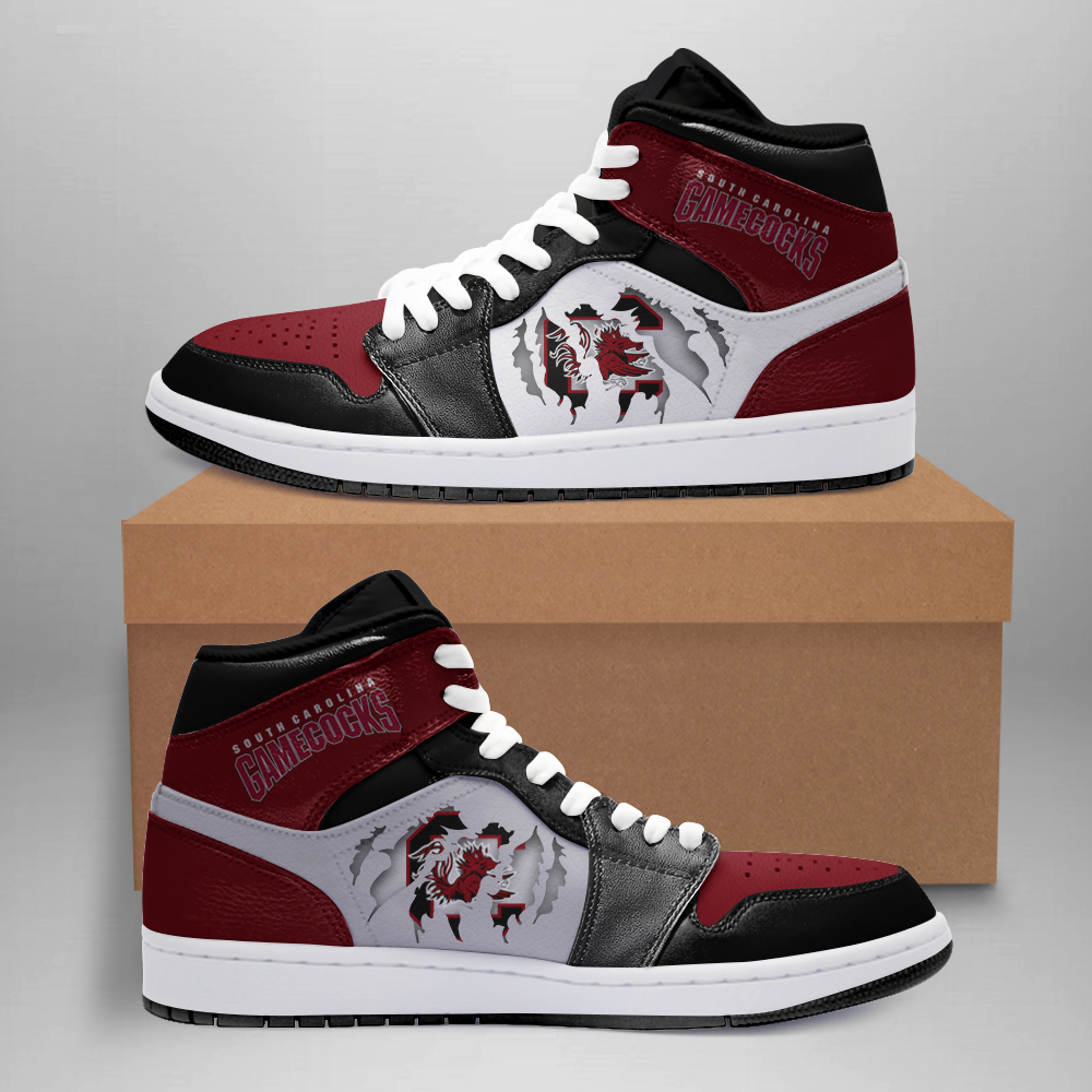 Ideafootwear South Carolina Gamecocks AJ1 High Sneakers Shoes For Men And Women 5