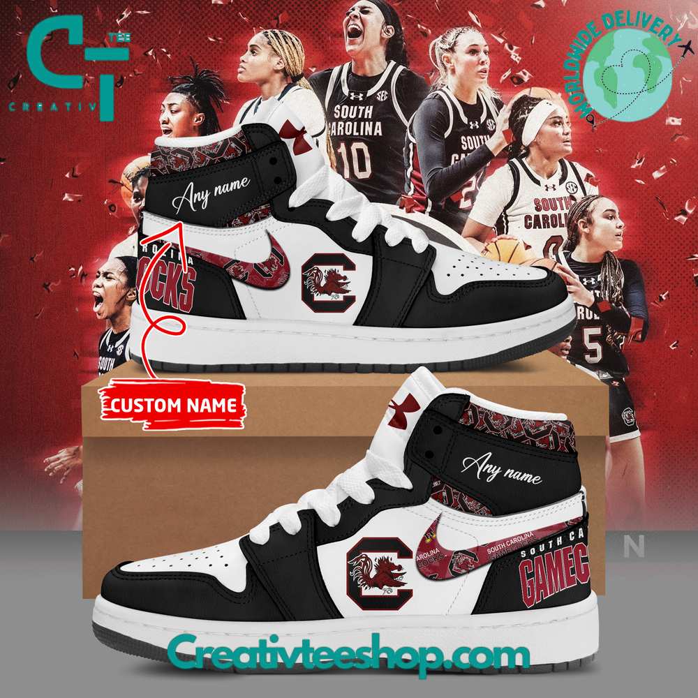 Ideafootwear South Carolina Gamecocks AJ1 High Sneakers Shoes For Men And Women 2
