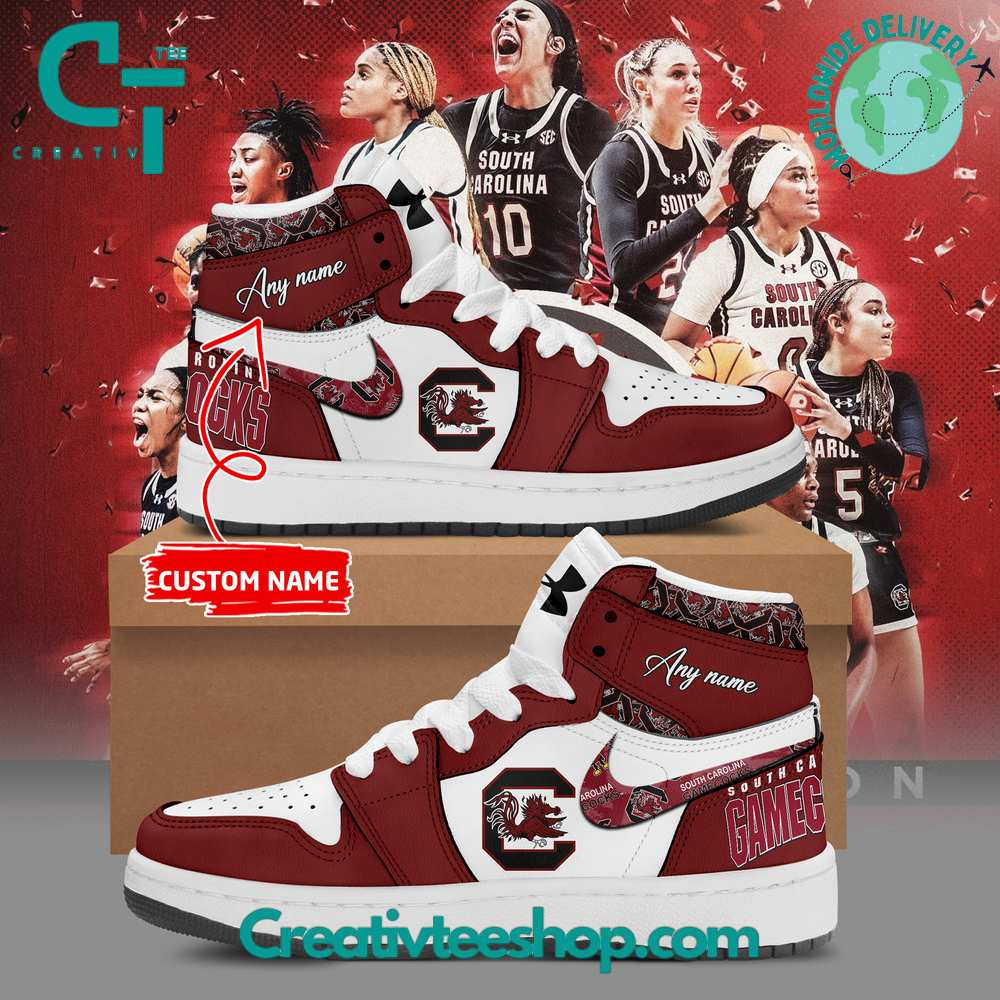 Ideafootwear South Carolina Gamecocks AJ1 High Sneakers Shoes For Men And Women 3