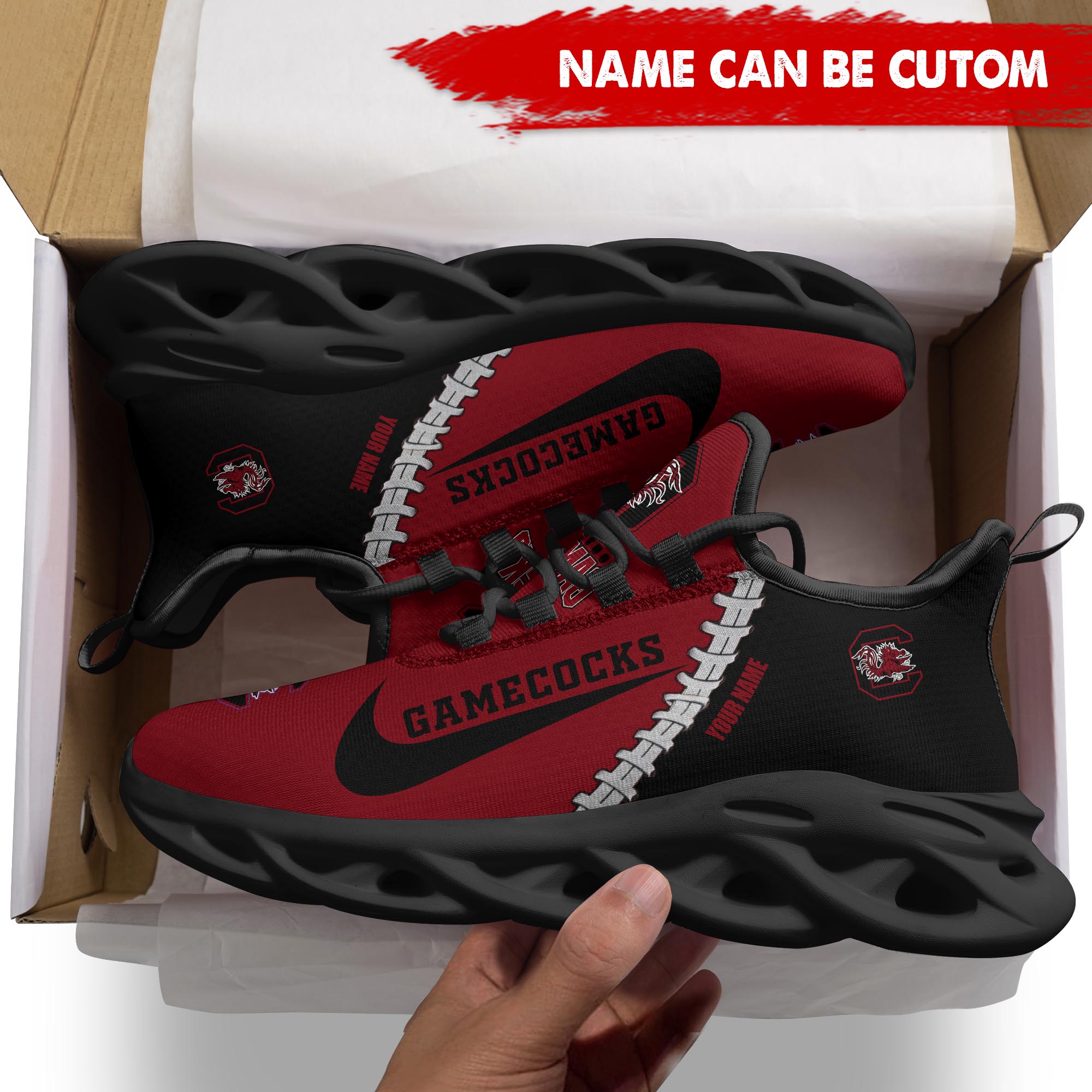 Ideafootwear South Carolina Gamecocks Max Soul Shoes Sneakers For Men And Women 2