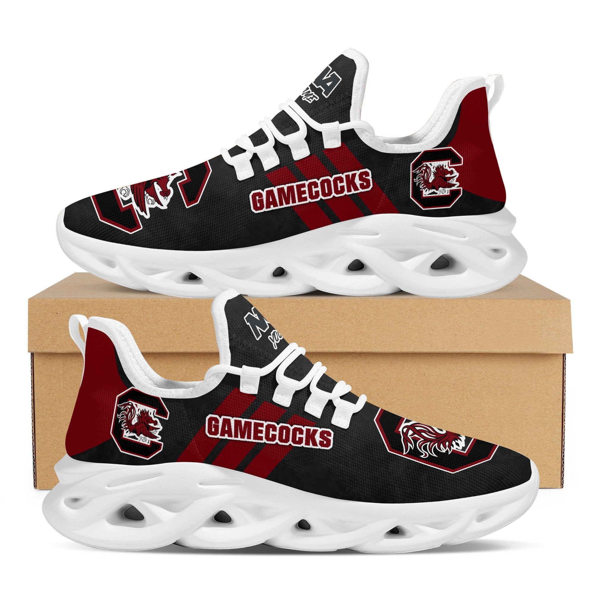 Ideafootwear South Carolina Gamecocks Max Soul Shoes Sneakers For Men And Women 5