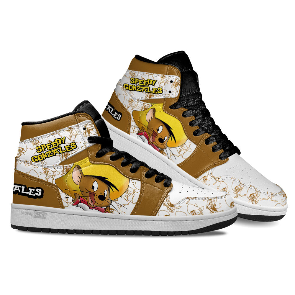 Ideafootwear Speedy Gonzales AJ1 High Sneakers Shoes For Men And Women 1