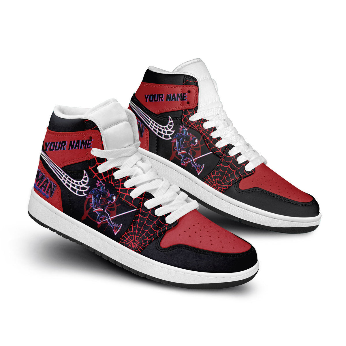 Ideafootwear Spider Man AJ1 High Sneakers Shoes For Men And Women 2