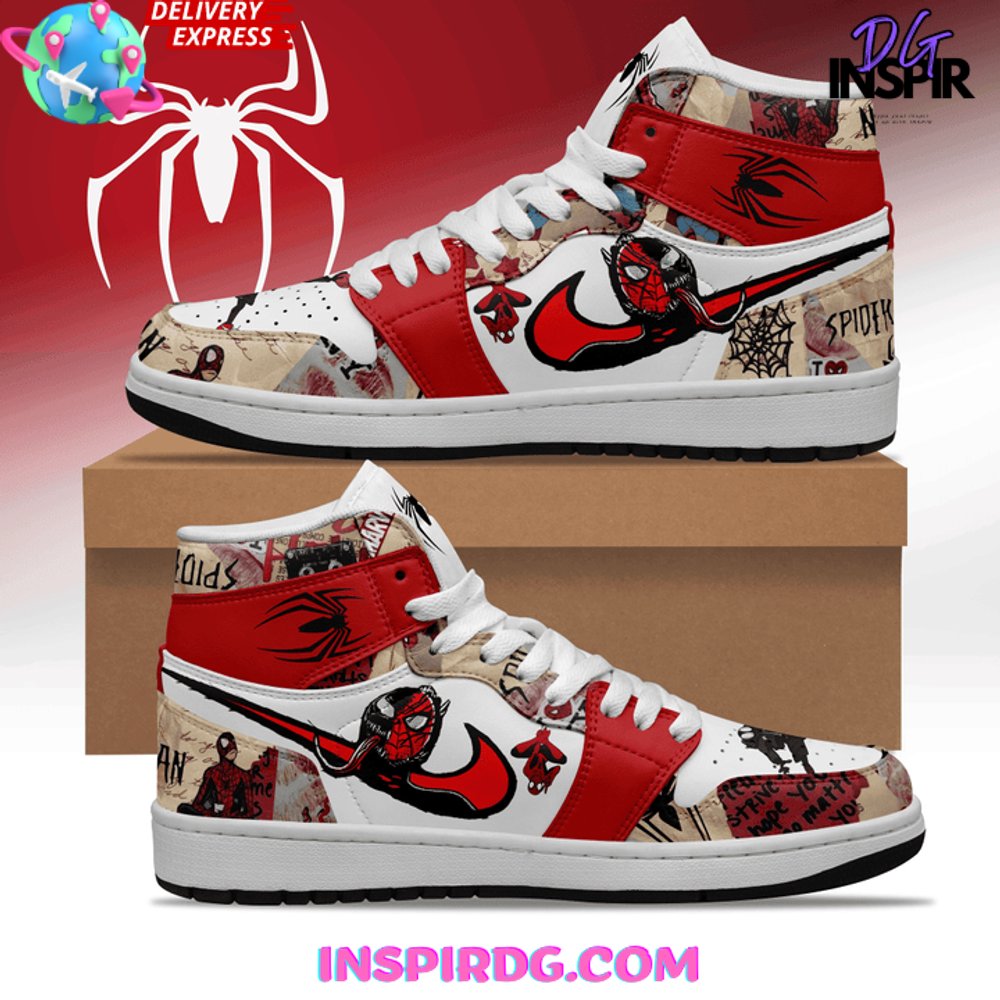 Ideafootwear Spiderman AJ1 High Sneakers Shoes For Men And Women 2
