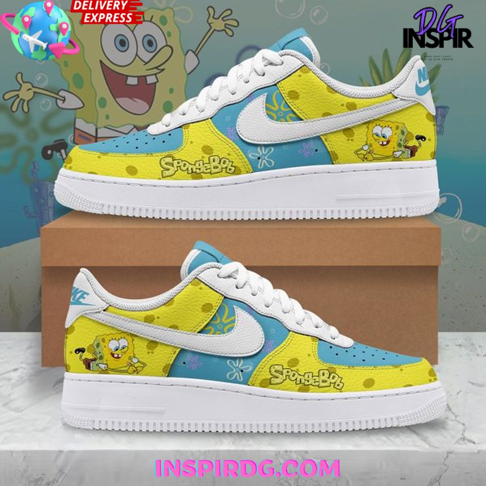 Ideafootwear SpongeBob Air Low-Top Sneakers Shoes For Men And Women 3