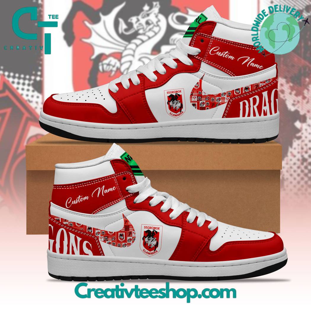 Ideafootwear St George Illawarra Dragons AJ1 High Sneakers Shoes For Men And Women 1