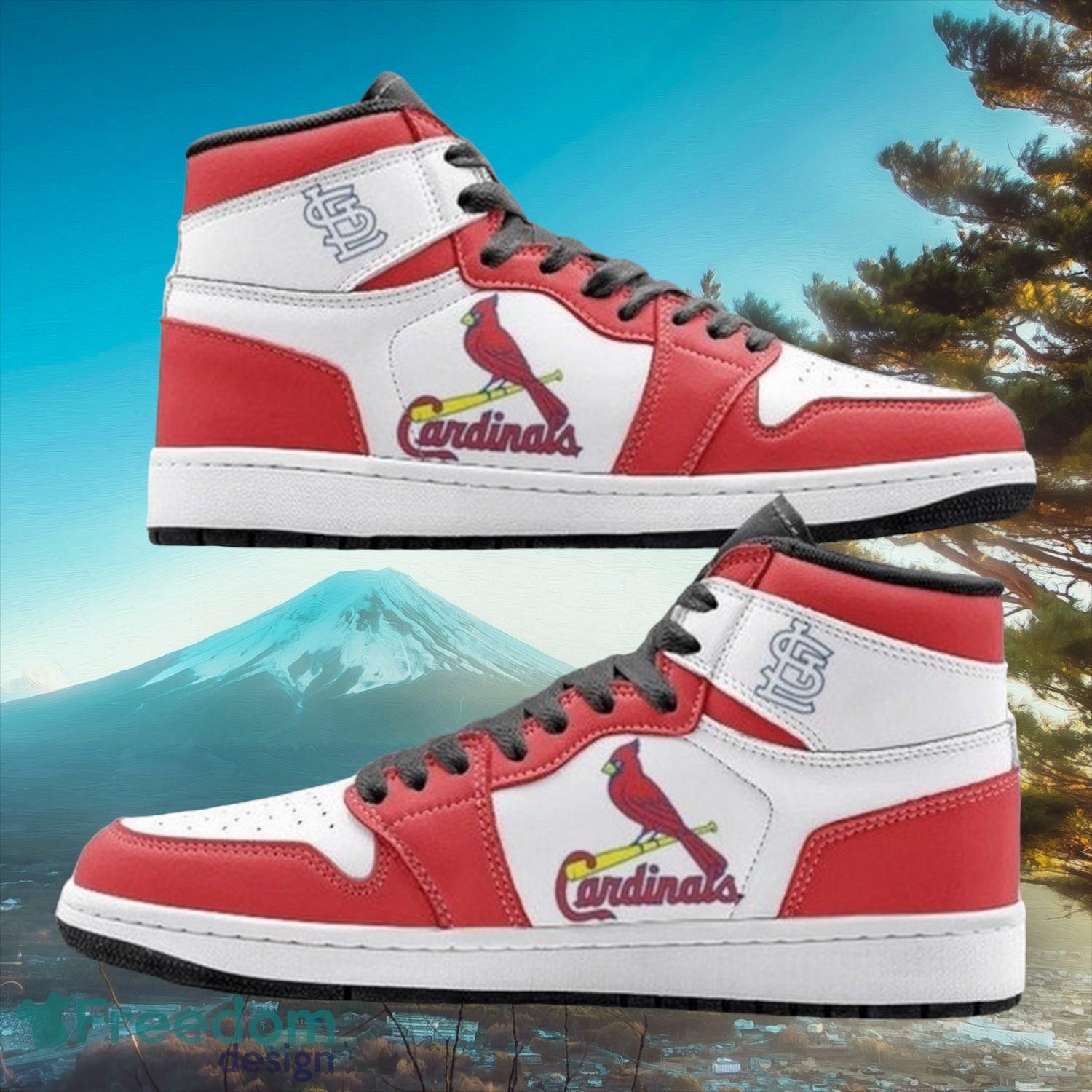 Ideafootwear St. Louis Cardinals AJ1 High Sneakers Shoes For Men And Women 6