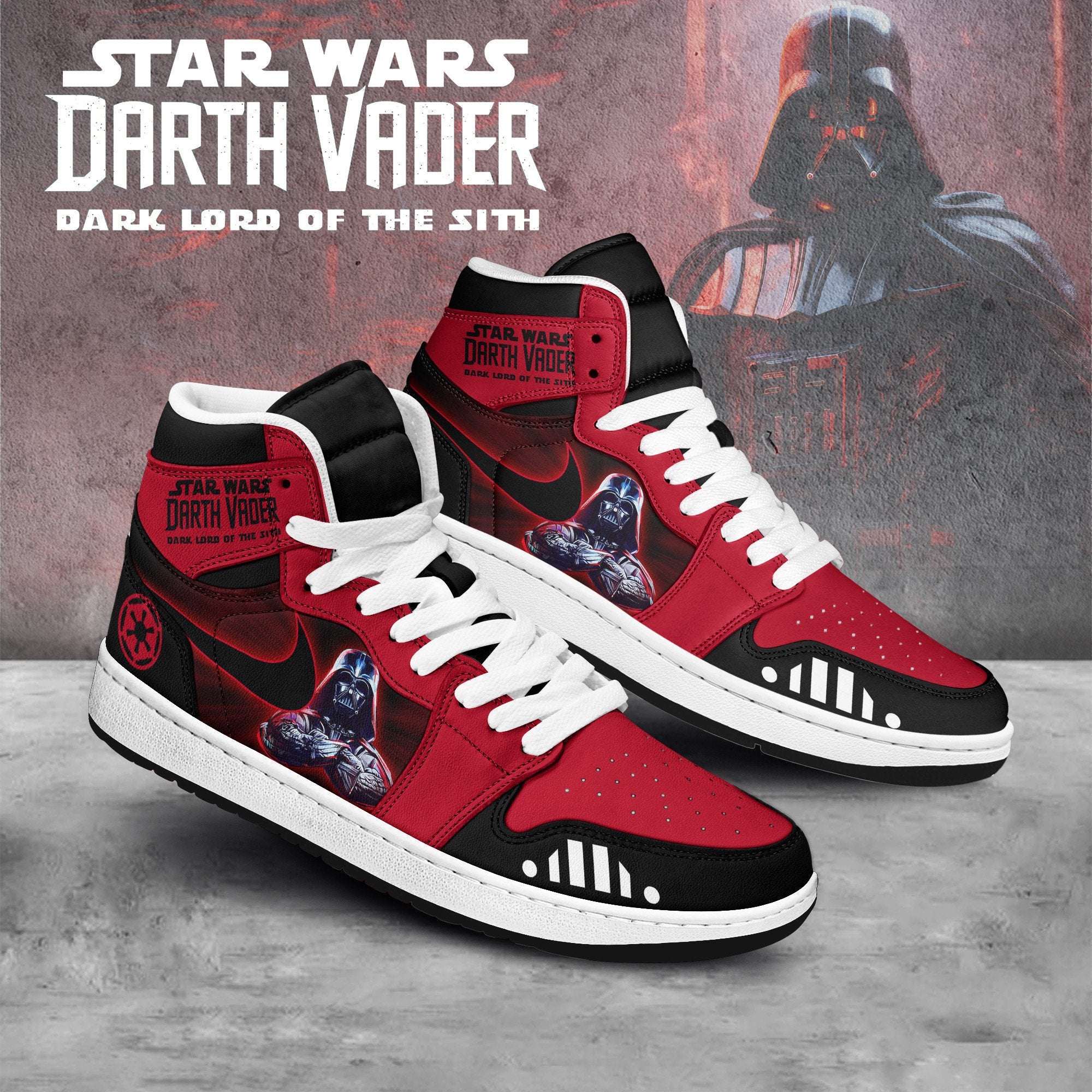 Ideafootwear Star Wars AJ1 High Sneakers Shoes For Men And Women 1