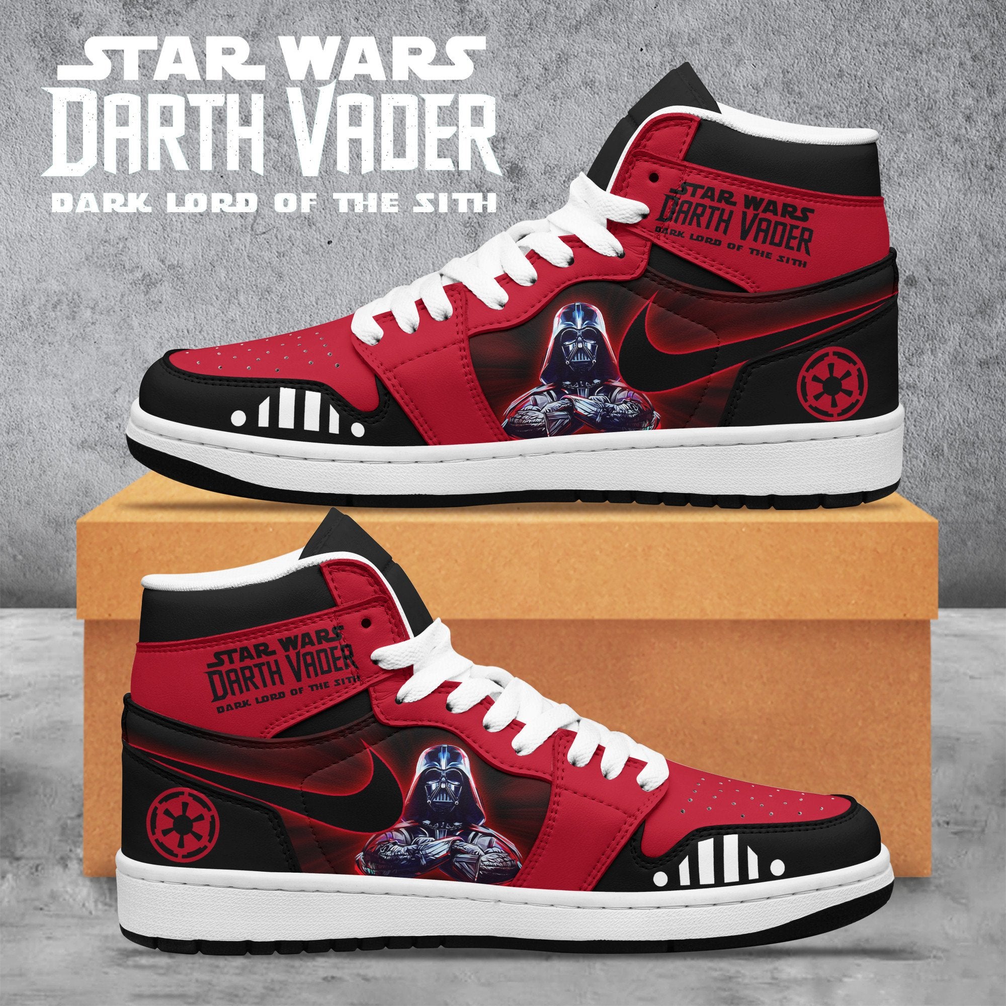 Ideafootwear Star Wars AJ1 High Sneakers Shoes For Men And Women 1