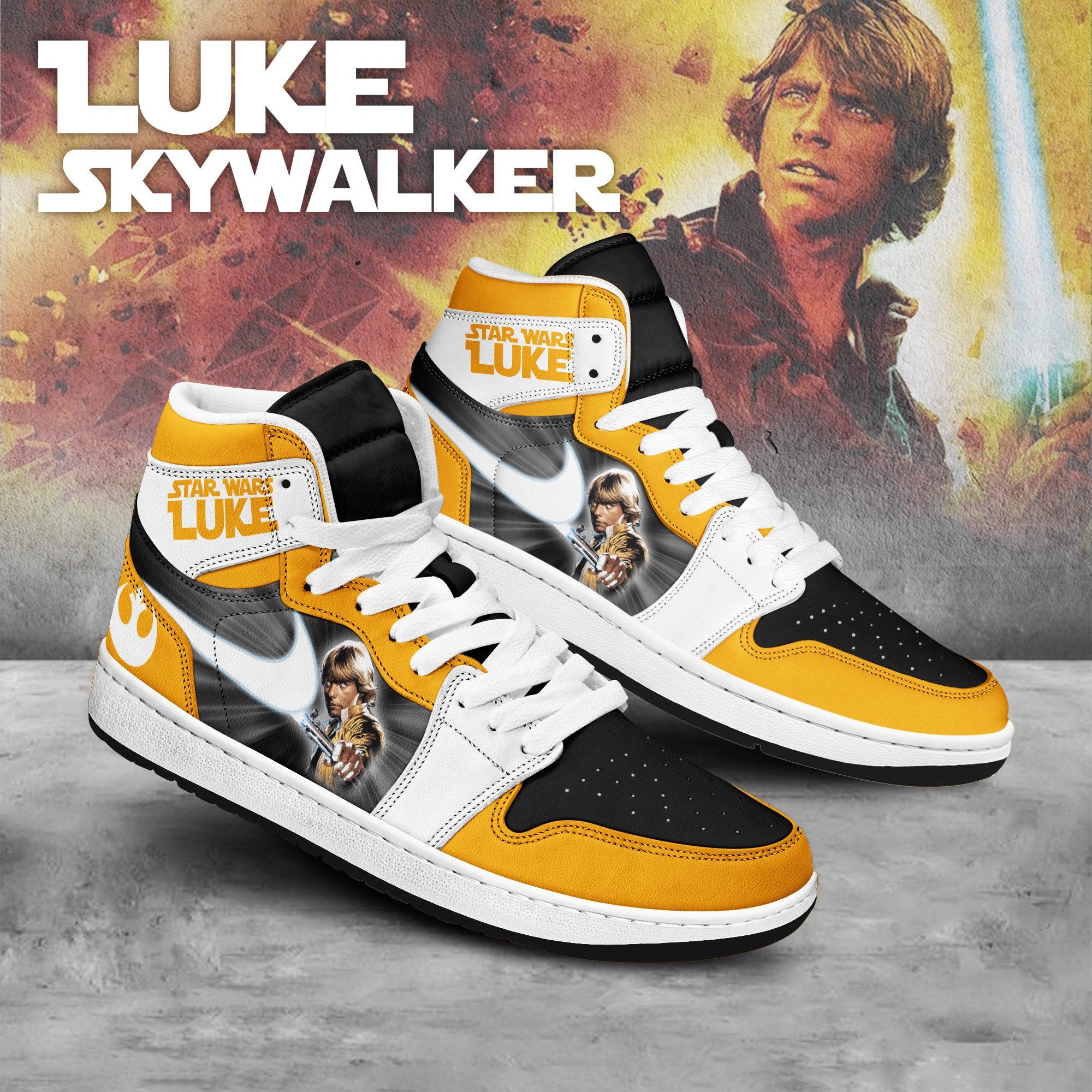 Ideafootwear Star Wars AJ1 High Sneakers Shoes For Men And Women 12