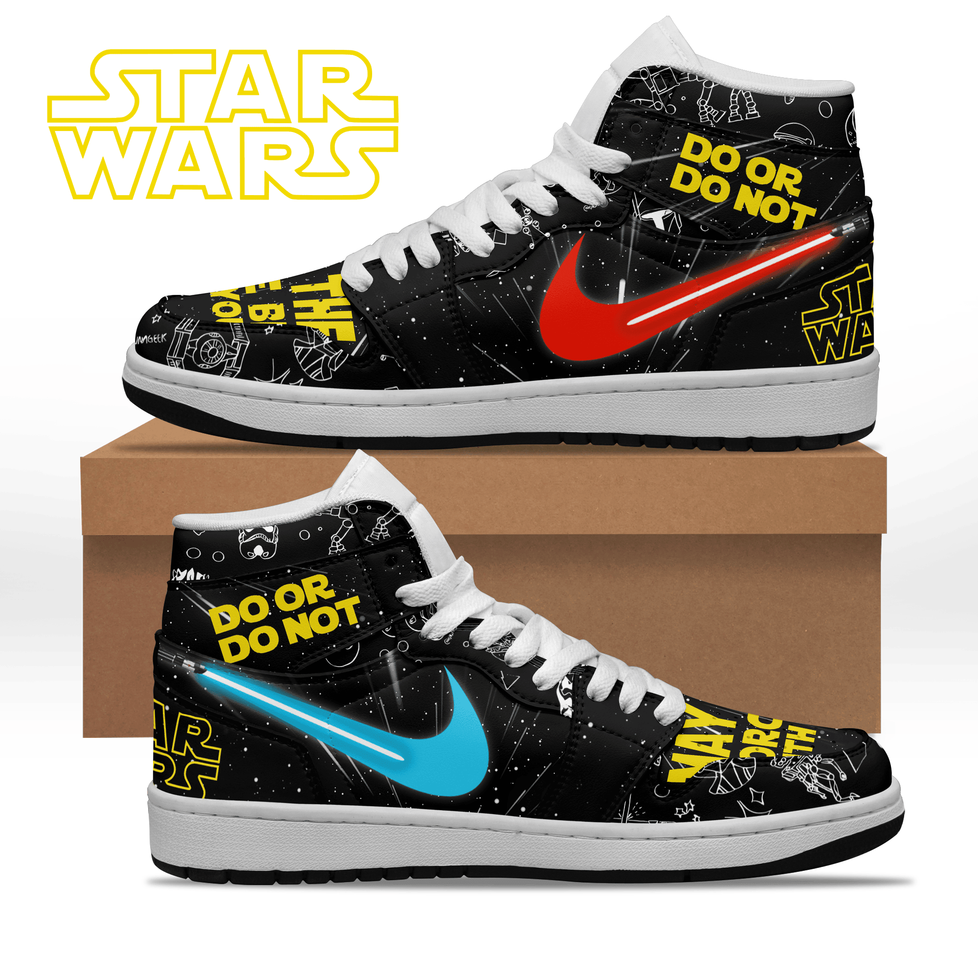 Ideafootwear Star Wars AJ1 High Sneakers Shoes For Men And Women 20