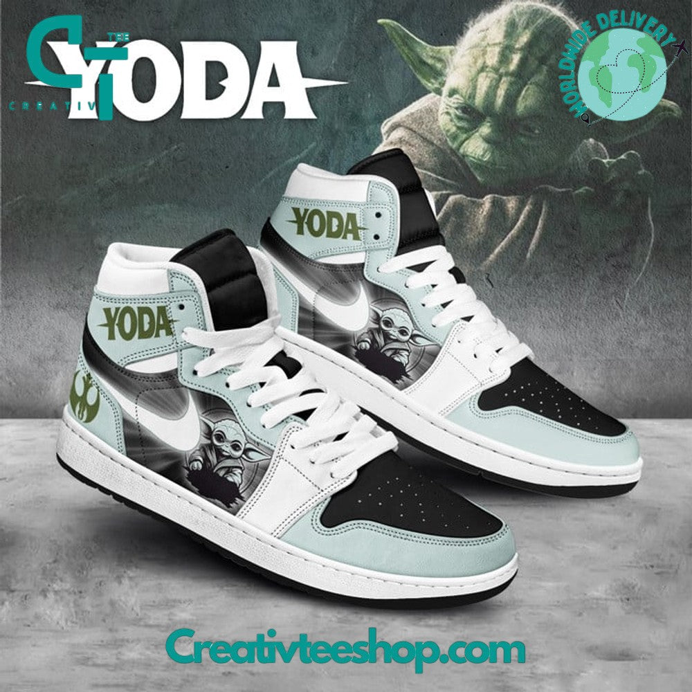 Ideafootwear Star Wars Yoda AJ1 High Sneakers Shoes For Men And Women 1