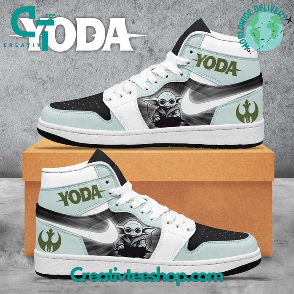 Ideafootwear Star Wars Yoda AJ1 High Sneakers Shoes For Men And Women 1