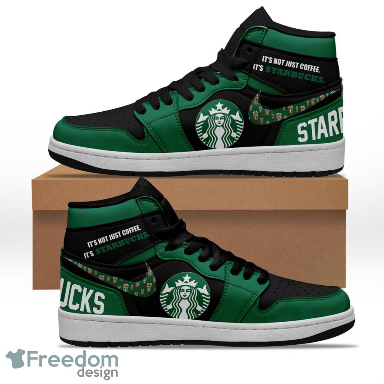 Ideafootwear Starbucks AJ1 High Sneakers Shoes For Men And Women 3