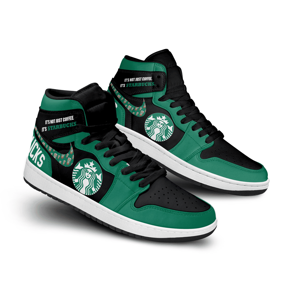 Ideafootwear Starbucks AJ1 High Sneakers Shoes For Men And Women 4