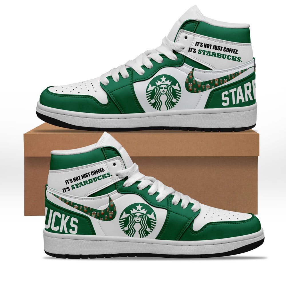 Ideafootwear Starbucks AJ1 High Sneakers Shoes For Men And Women 8