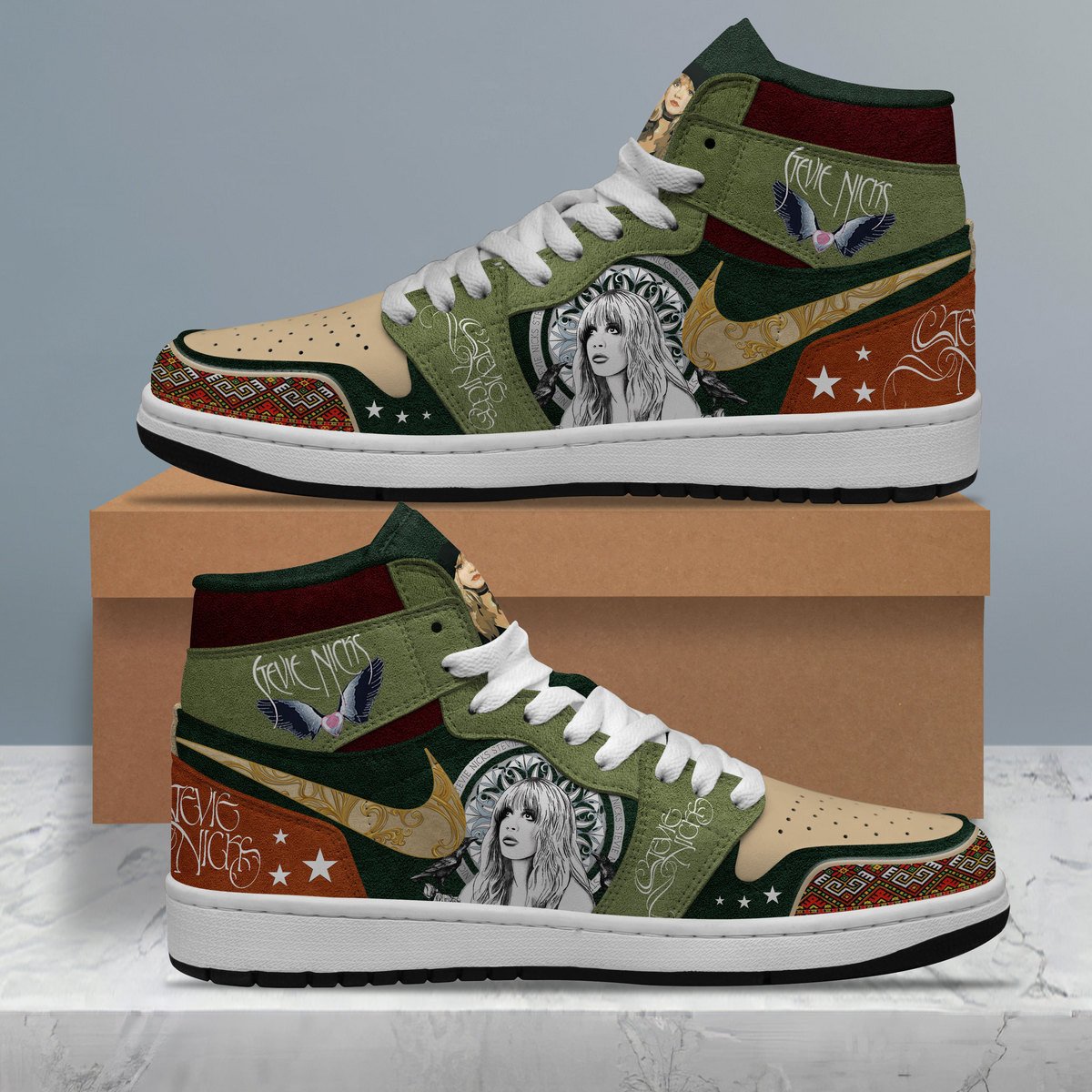 Ideafootwear Stevie Nicks AJ1 High Sneakers Shoes For Men And Women 2