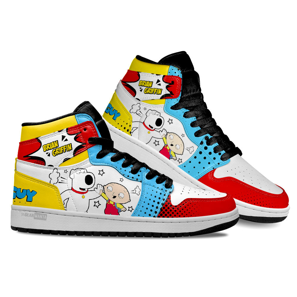Ideafootwear Stewie Griffin and Brian Griffin AJ1 High Sneakers Shoes For Men And Women 1