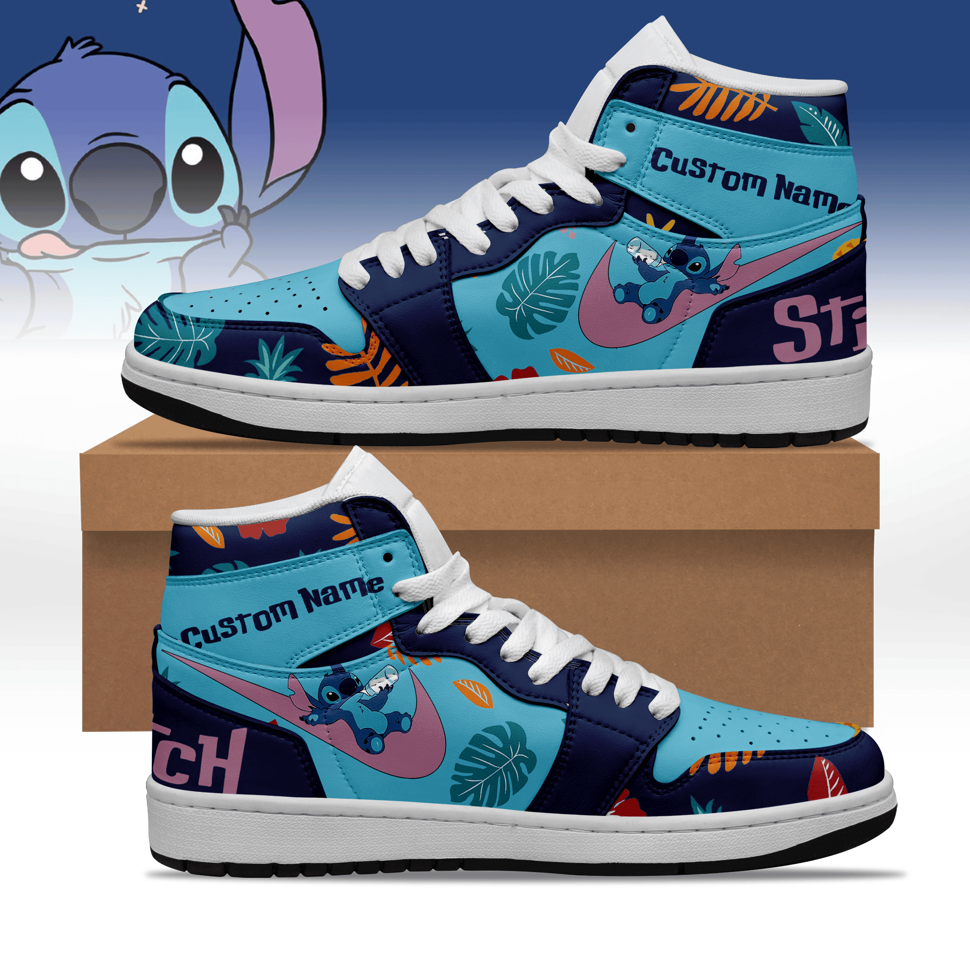 Ideafootwear Stitch AJ1 High Sneakers Shoes For Men And Women 11