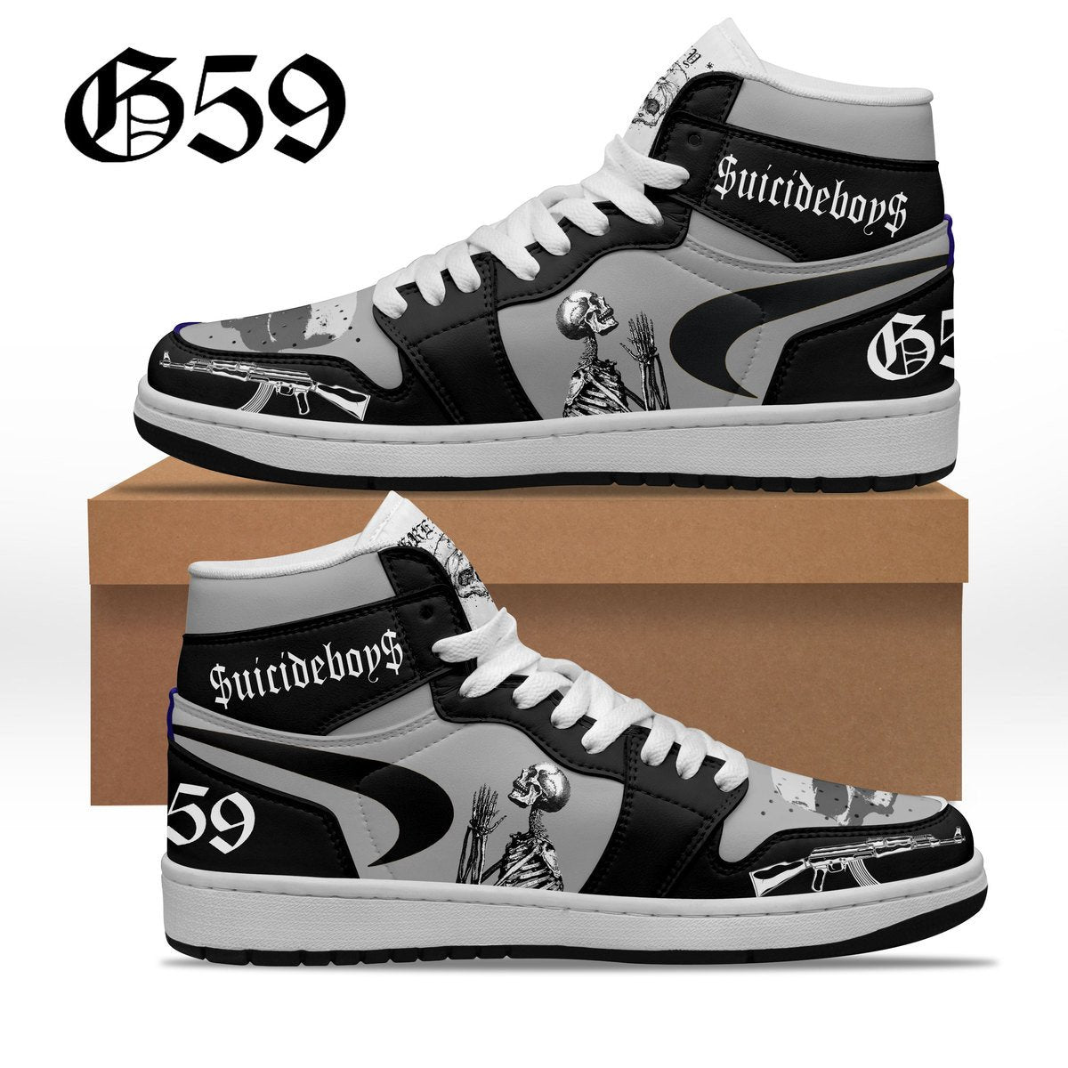 Ideafootwear Suicideboys AJ1 High Sneakers Shoes For Men And Women 16
