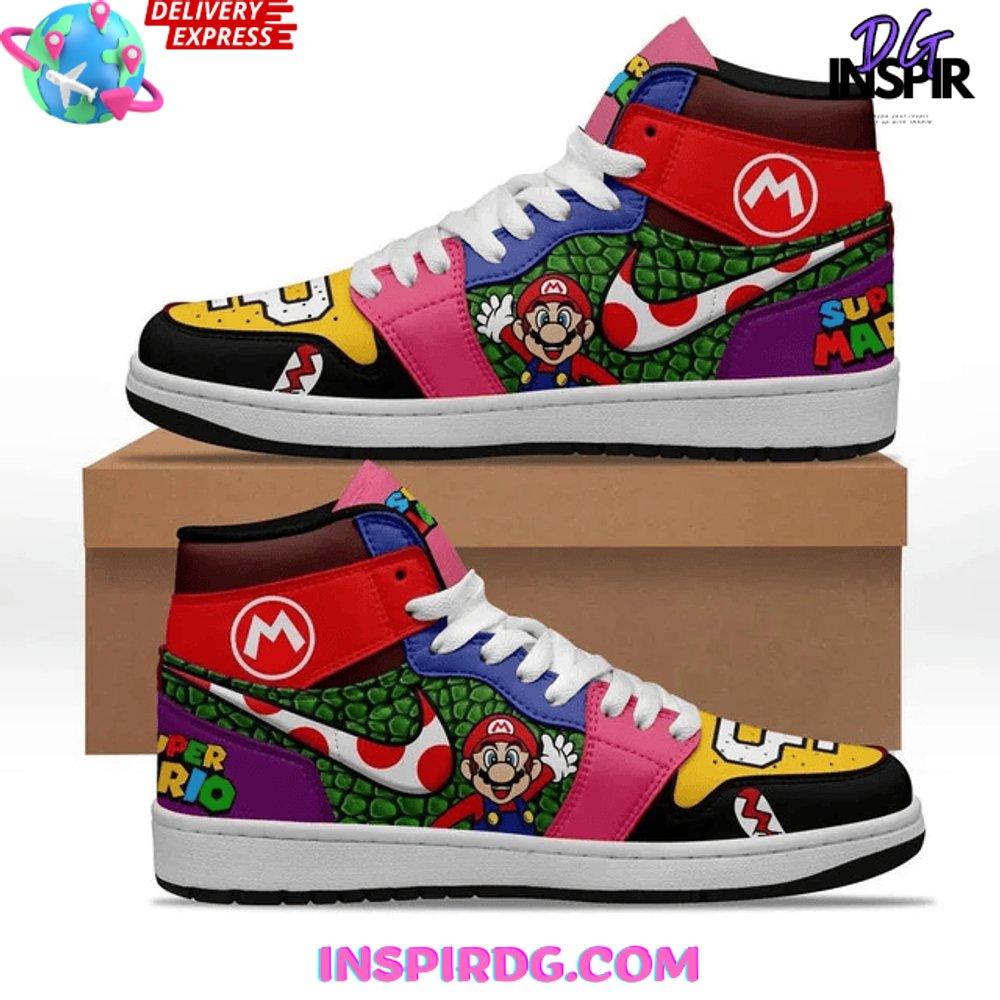 Ideafootwear Super Mario AJ1 High Sneakers Shoes For Men And Women 13