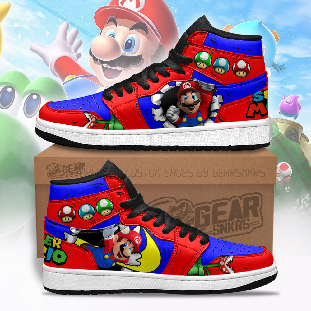 Ideafootwear Super Mario AJ1 High Sneakers Shoes For Men And Women 6