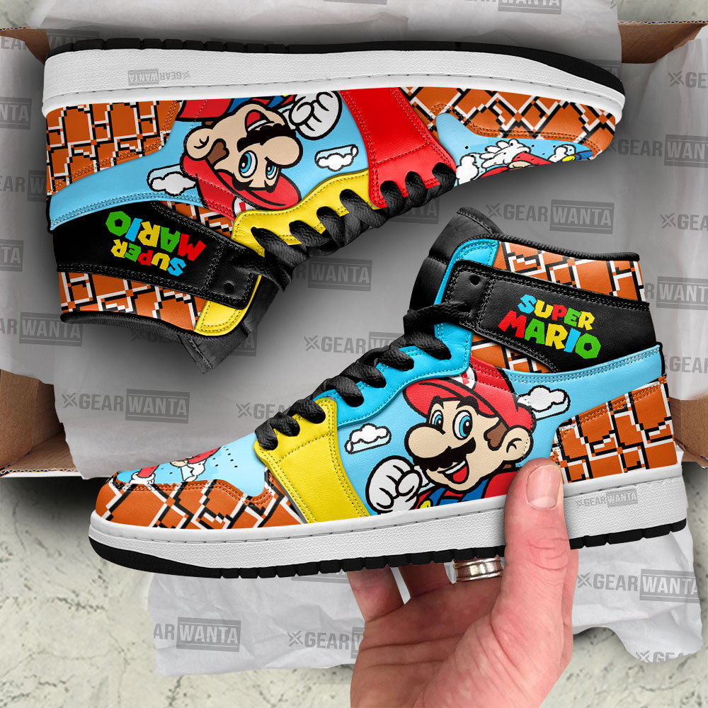 Ideafootwear Super Mario AJ1 High Sneakers Shoes For Men And Women 3