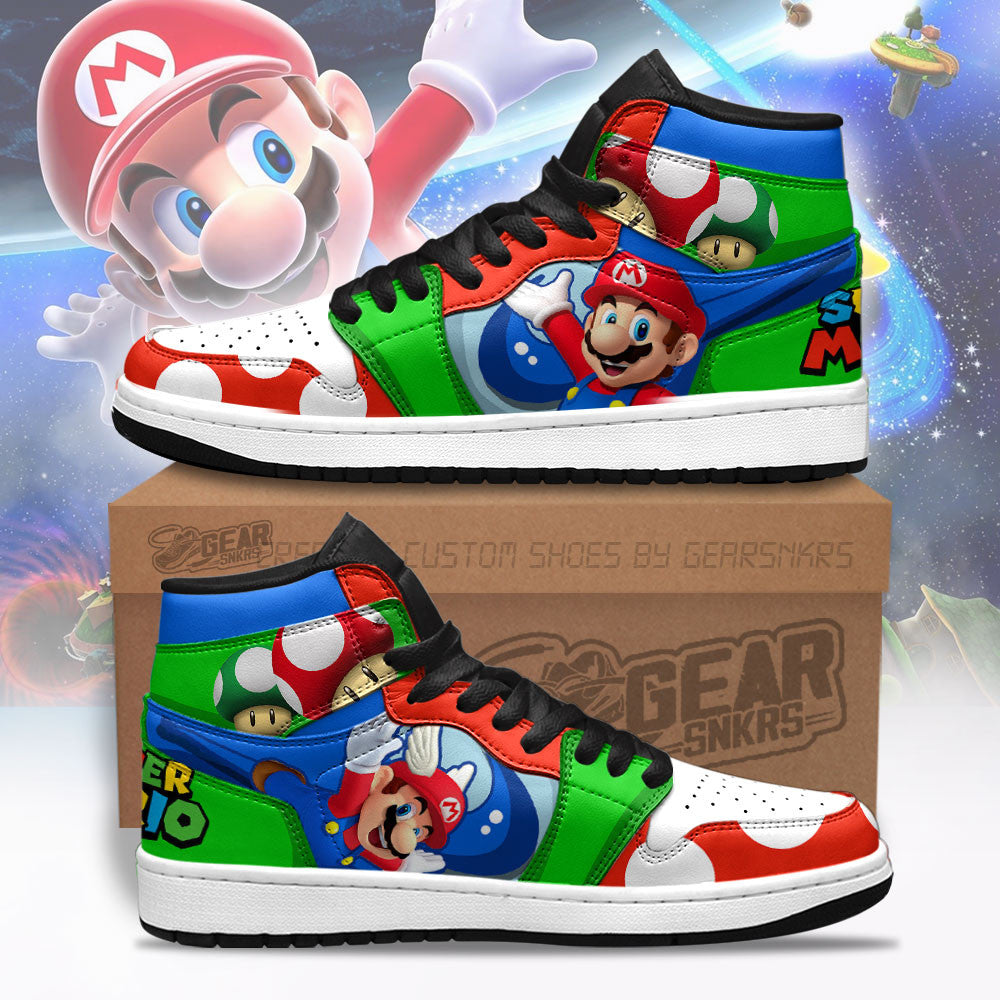 Ideafootwear Super Mario AJ1 High Sneakers Shoes For Men And Women 8