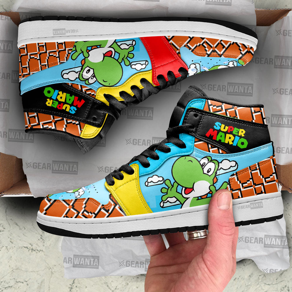 Ideafootwear Super Mario AJ1 High Sneakers Shoes For Men And Women 5