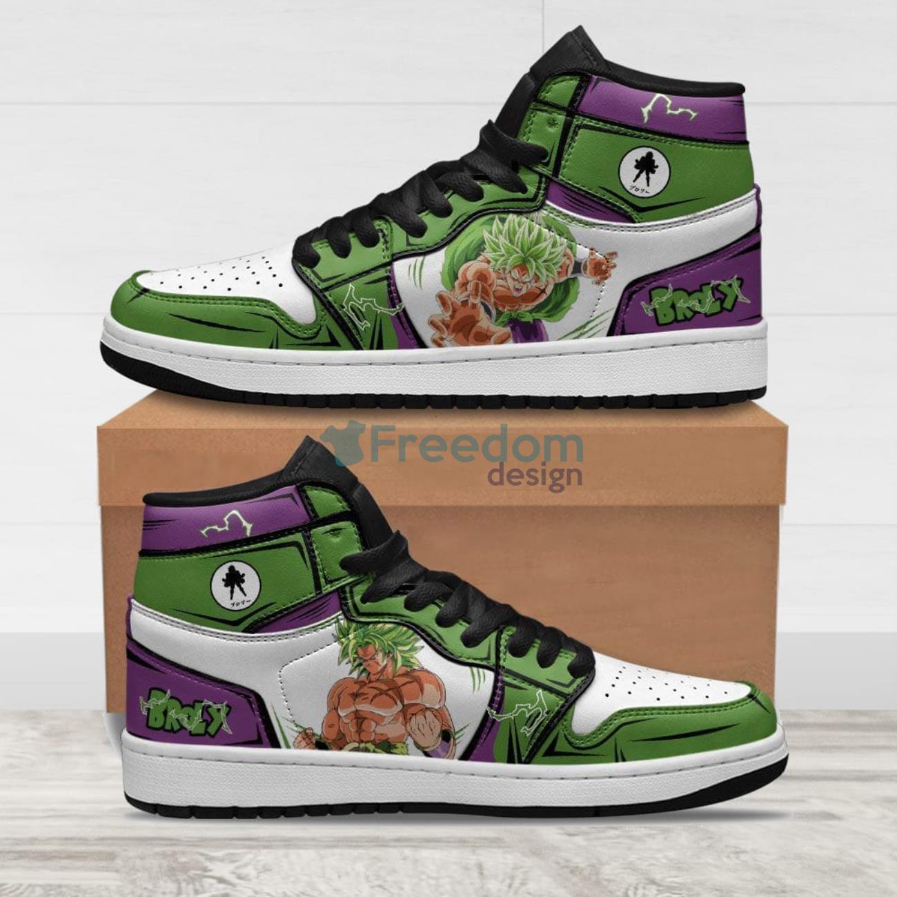 Ideafootwear Super Saiyan Broly AJ1 High Sneakers Shoes For Men And Women 1