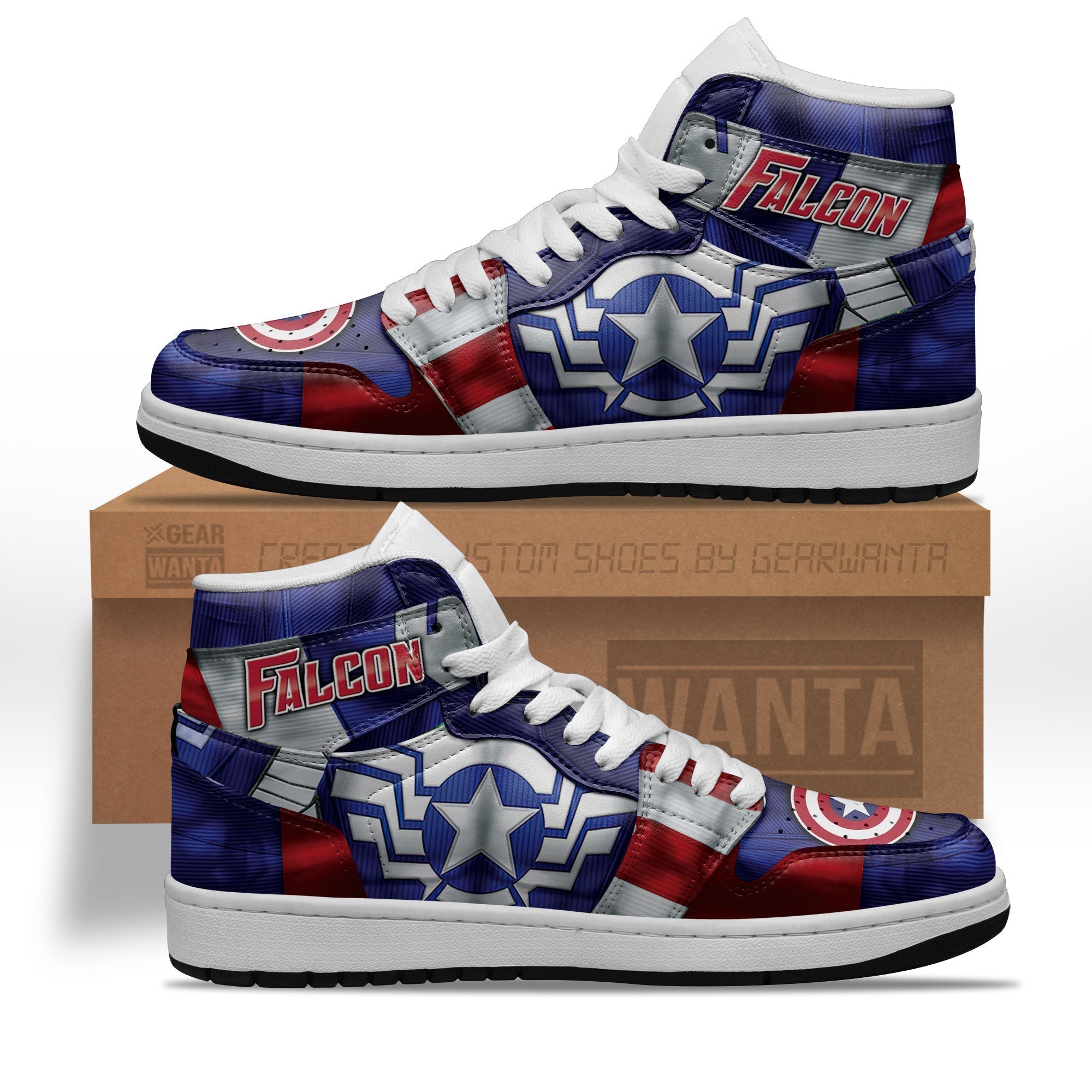 Ideafootwear Superhero Falcon AJ1 High Sneakers Shoes For Men And Women 1