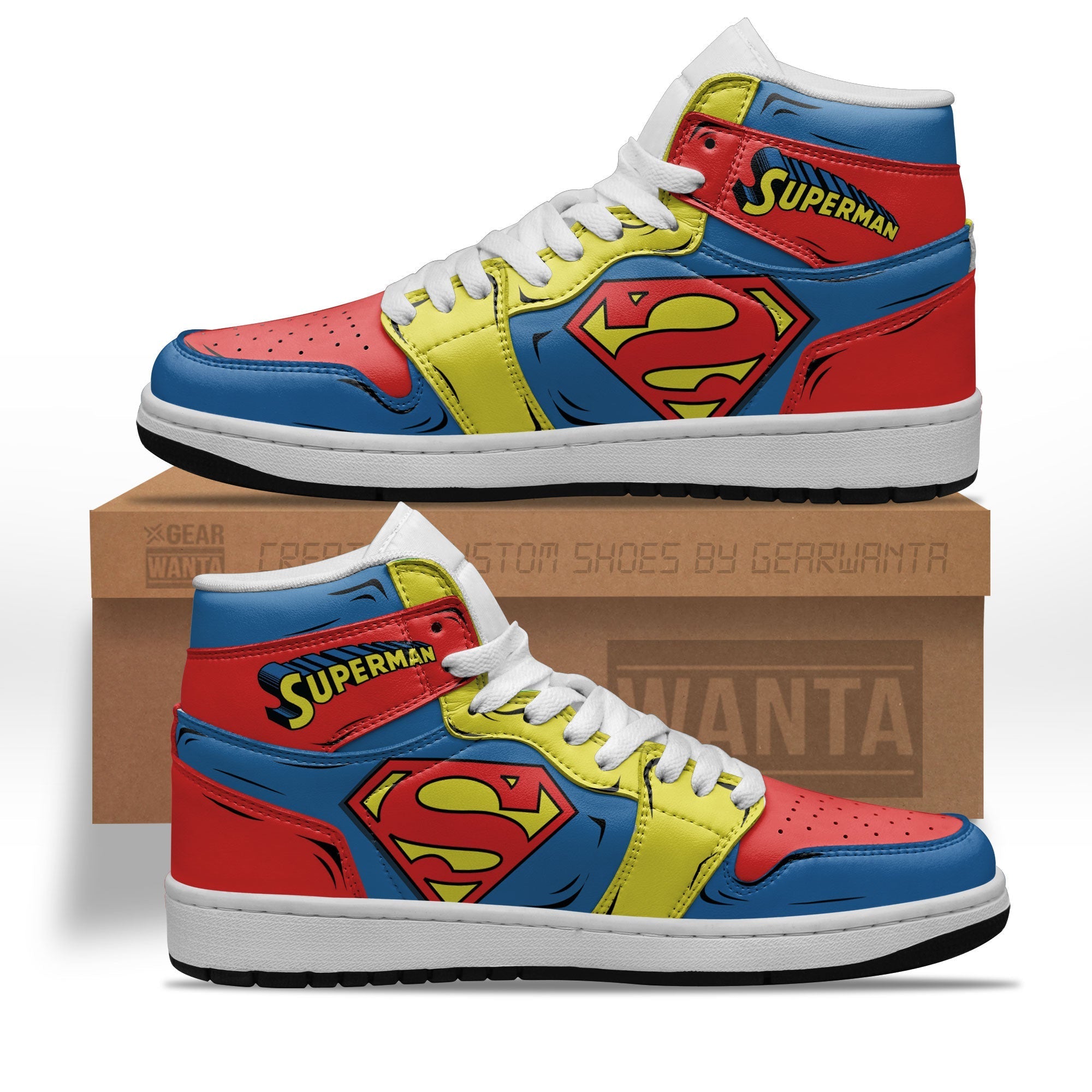 Ideafootwear Superman AJ1 High Sneakers Shoes For Men And Women 1