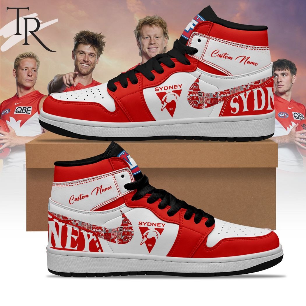 Ideafootwear Sydney Swans AJ1 High Sneakers Shoes For Men And Women 1