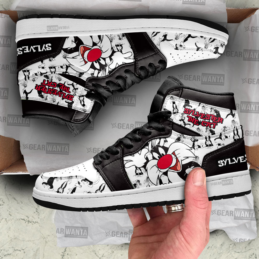 Ideafootwear Sylvester The Cat AJ1 High Sneakers Shoes For Men And Women 1
