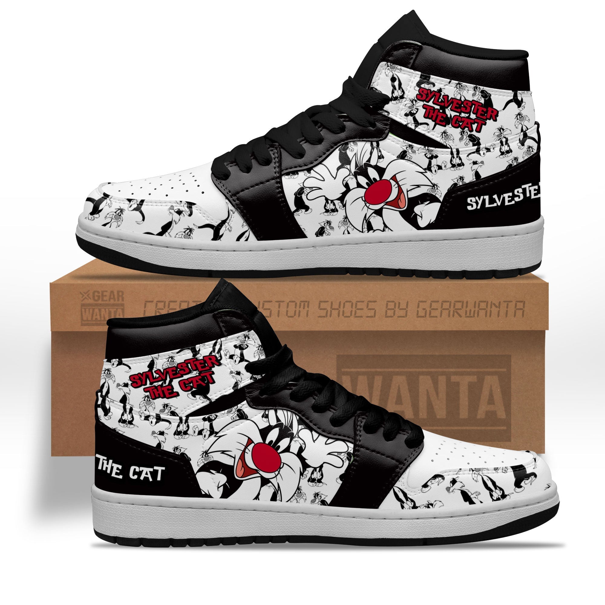 Ideafootwear Sylvester The Cat AJ1 High Sneakers Shoes For Men And Women 1