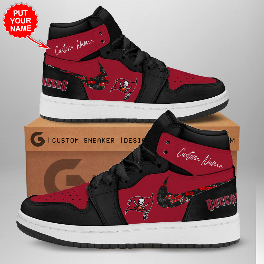 Ideafootwear Tampa Bay Buccaneers AJ1 High Sneakers Shoes For Men And Women 7