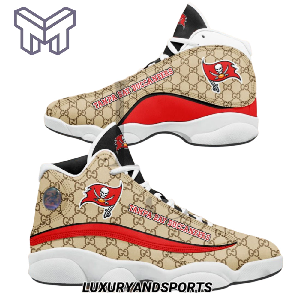 Ideafootwear Tampa Bay Buccaneers AJ13 Sneakers Shoes For Men And Women 14