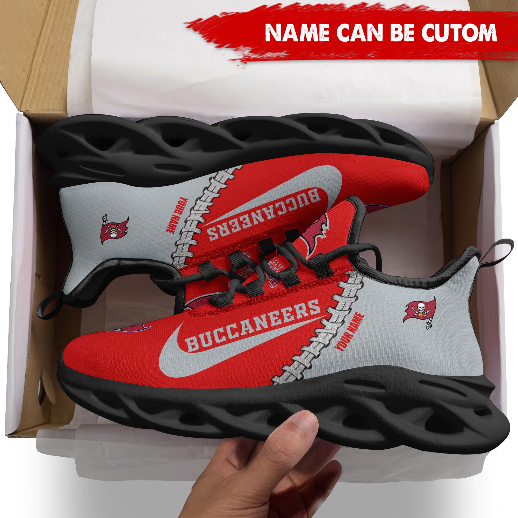 Ideafootwear Tampa Bay Buccaneers Max Soul Shoes Sneakers For Men And Women 39