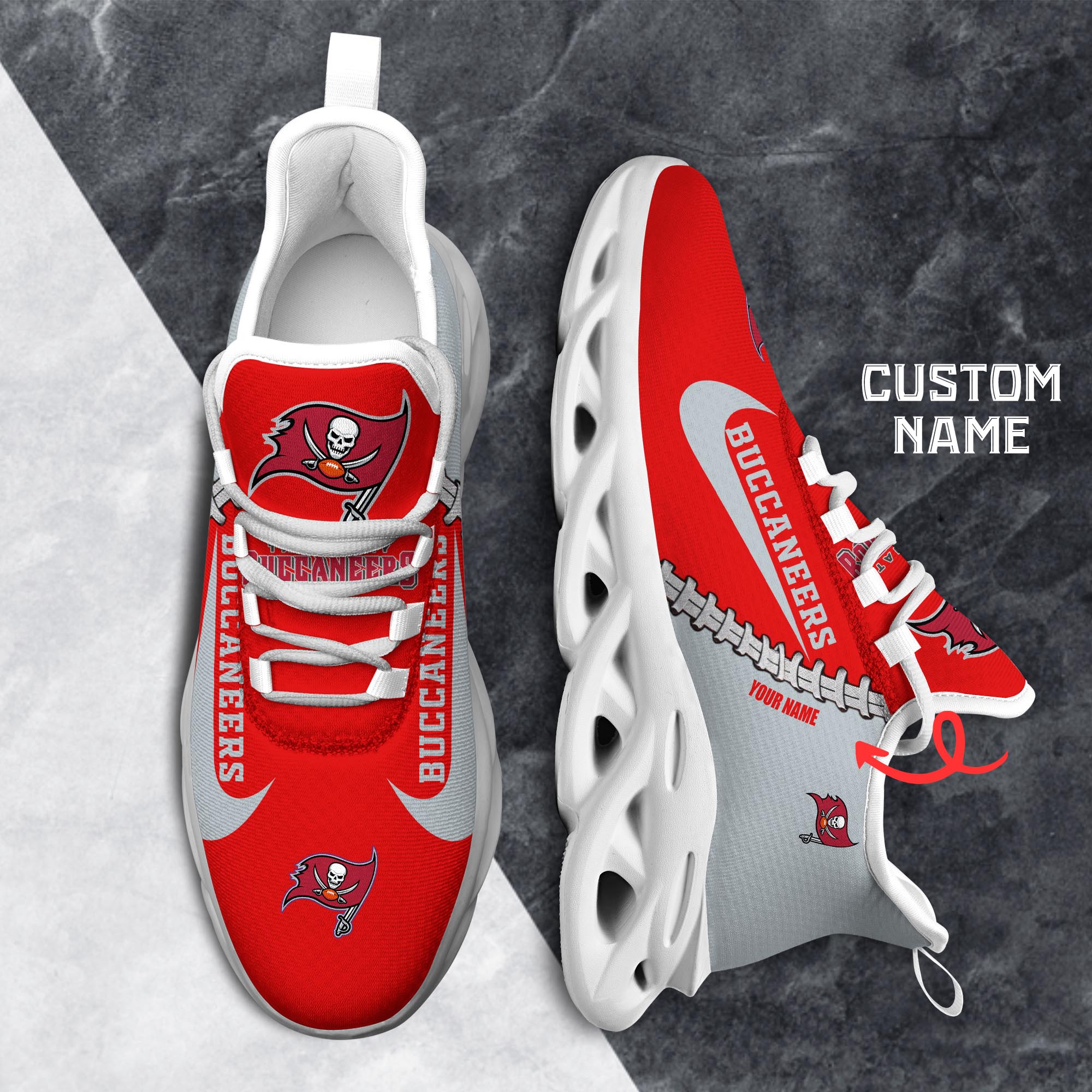 Ideafootwear Tampa Bay Buccaneers Max Soul Shoes Sneakers For Men And Women 39