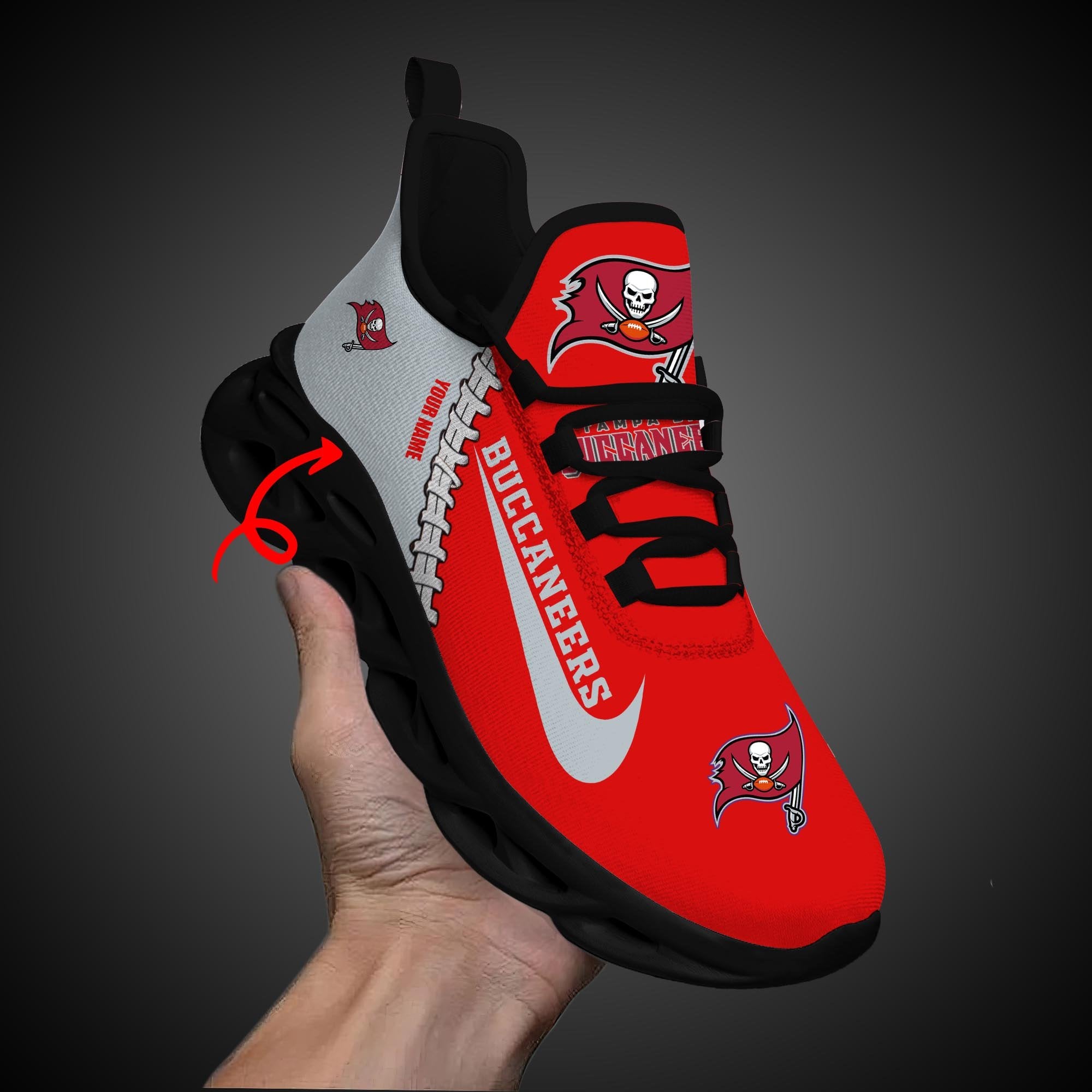 Ideafootwear Tampa Bay Buccaneers Max Soul Shoes Sneakers For Men And Women 39