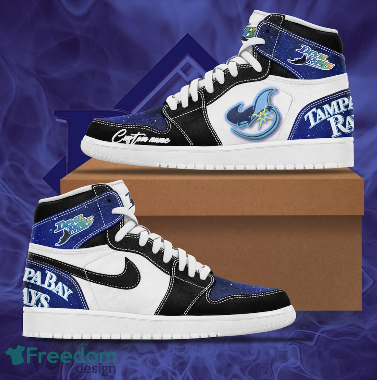 Ideafootwear Tampa Bay Rays AJ1 High Sneakers Shoes For Men And Women 1