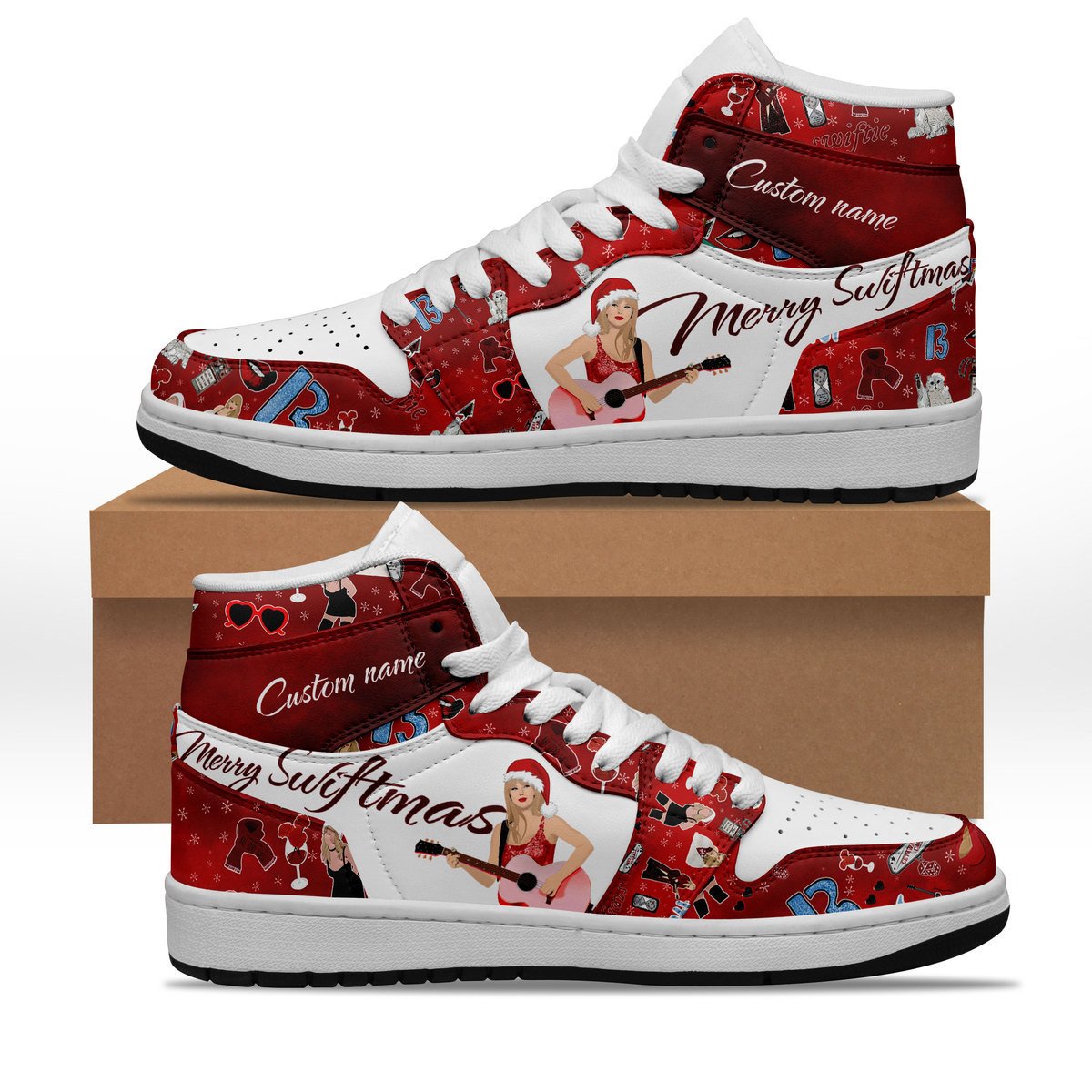 Ideafootwear Taylor Swift AJ1 High Sneakers Shoes For Men And Women 42