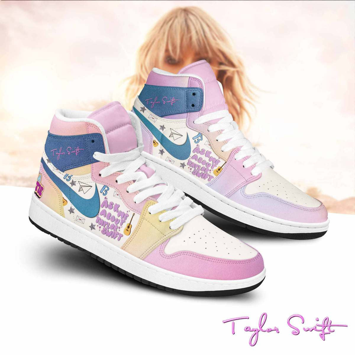 Ideafootwear Taylor Swift AJ1 High Sneakers Shoes For Men And Women 38