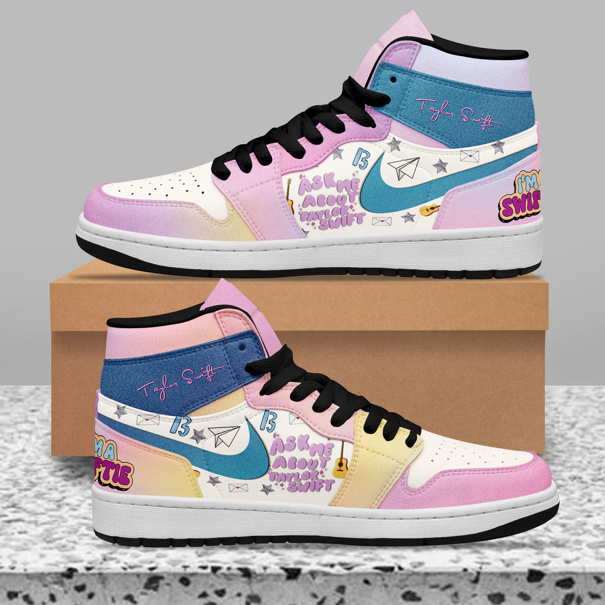 Ideafootwear Taylor Swift AJ1 High Sneakers Shoes For Men And Women 39