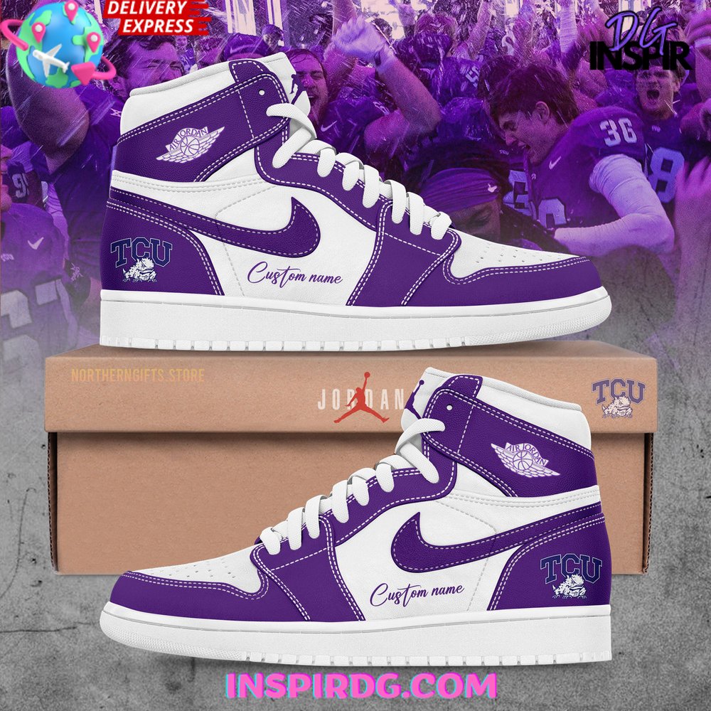 Ideafootwear TCU Football AJ1 High Sneakers Shoes For Men And Women 1
